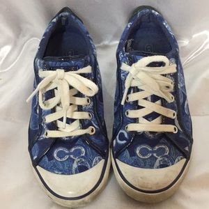 COACH Sz 8 classic logo print sneakers